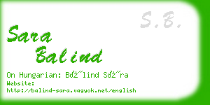 sara balind business card